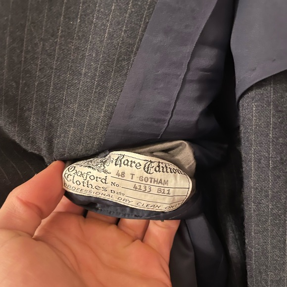 Oxxford Clothes Navy with White Chalk stripe Rare Edition - Picture 10 of 11